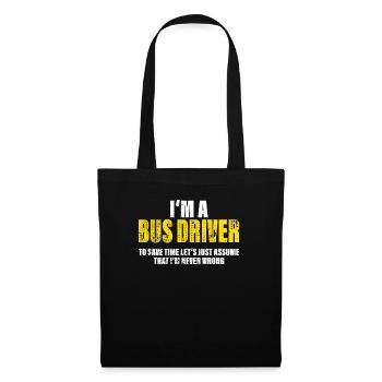 Chauffeur de bus Drôle Dire Profession Collègue Cadeau - Sac en tissu - noir - Devant