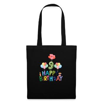 Joyeux anniversaire 9e anniversaire - Sac en tissu - noir - Devant