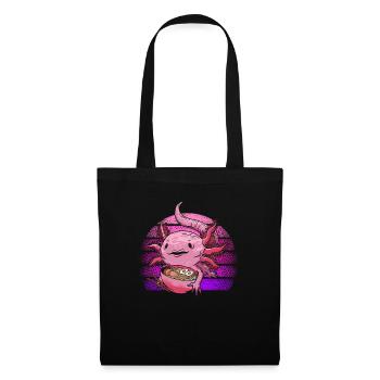 Mexikanischer Salamander Kawaii Ramen Axolotl - Stoffbeutel - Schwarz - Vorne