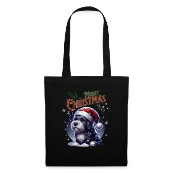 Père Noël Chien Noël Hommes et femmes - Sac en tissu - noir - Devant