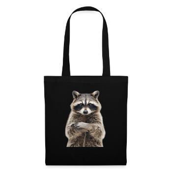 Raton laveur - Sac en tissu - noir - Devant