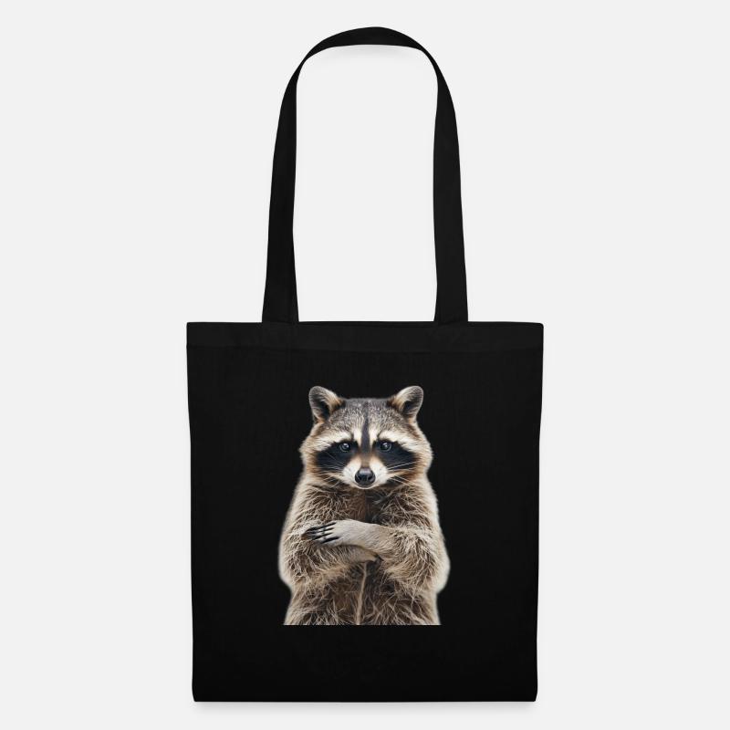 Waschbär - Stoffbeutel - Schwarz