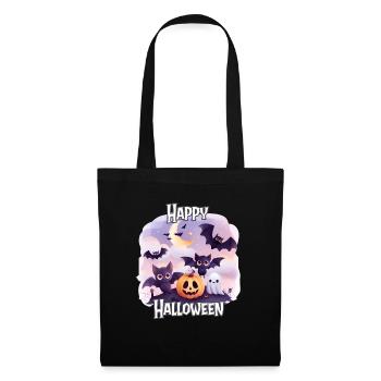 Halloween – Joyeux Halloween Chauves-souris mignonnes - Sac en tissu - noir - Devant
