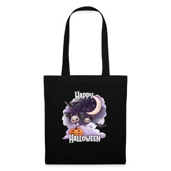 Halloween – Joyeux Halloween Chauves-souris mignonnes - Sac en tissu - noir - Devant