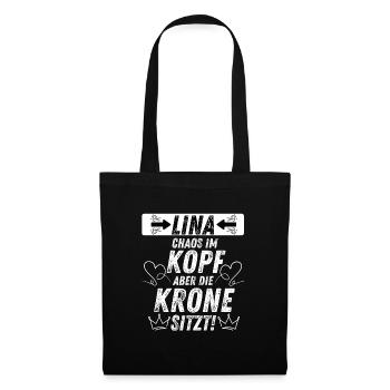 MIA Chaos Krone Frauen Empowerment Humor - Stoffbeutel - Schwarz - Vorne