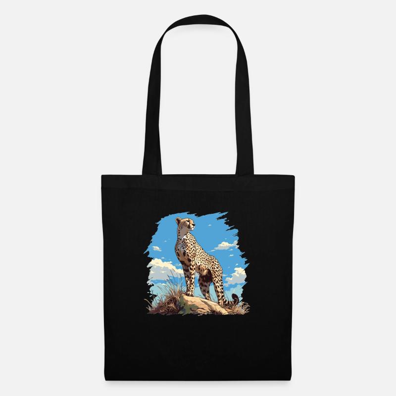 Guépard Geparde Gepard - Sac en tissu - noir