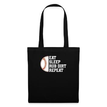 Baseball Sport Baseballspieler Pitcher Catcher USA - Stoffbeutel - Schwarz - Vorne