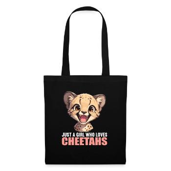 Cheetah Geparde Gepard - Stoffbeutel - Schwarz - Vorne