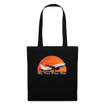 Meine Erste Flugreise Erstes Mal Fliegen - Stoffbeutel - Schwarz - Vorne