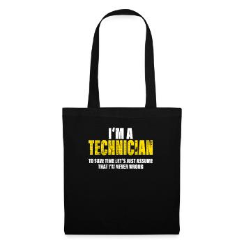Technician Funny Saying Profession Colleague Gift - Tote Bag - black - Front