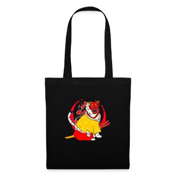 Kanji Japan Katana Oni Ninja Cat Samurai - Stoffbeutel - Schwarz - Vorne