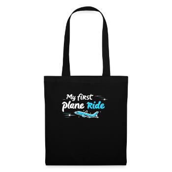 Meine Erste Flugreise Erstes Mal Fliegen - Stoffbeutel - Schwarz - Vorne