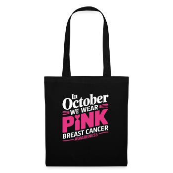 En octobre, nous portons du Pink Horror Breast Cancer - Sac en tissu - noir - Devant