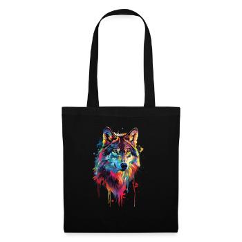 Wolf - Stoffbeutel - Schwarz - Vorne
