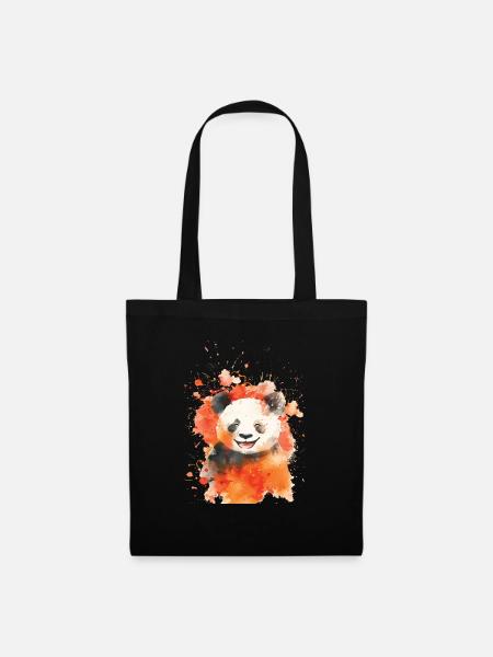 Panda - Stoffbeutel - Schwarz