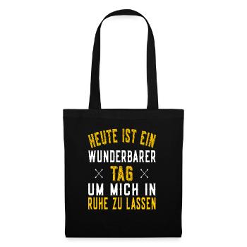 Um mich in Ruhe zu lassen Spruch Arbeit Schule - Stoffbeutel - Schwarz - Vorne