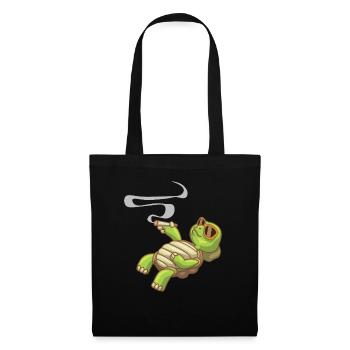 Tortue de mer Ocean Beach Tortue fumante - Sac en tissu - noir - Devant