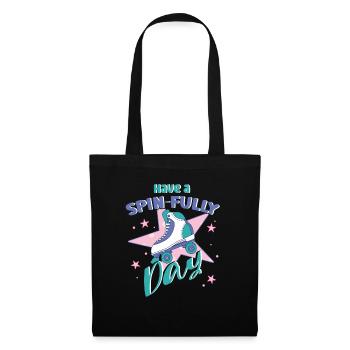 Rollerskater Party Have A Spin-Fully Day Gift Idea - Stoffbeutel - Schwarz - Vorne