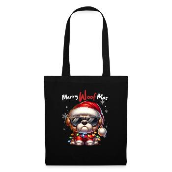 Père Noël Chien Noël Hommes et femmes - Sac en tissu - noir - Devant