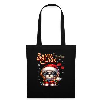 Père Noël Chien Noël Hommes et femmes - Sac en tissu - noir - Devant