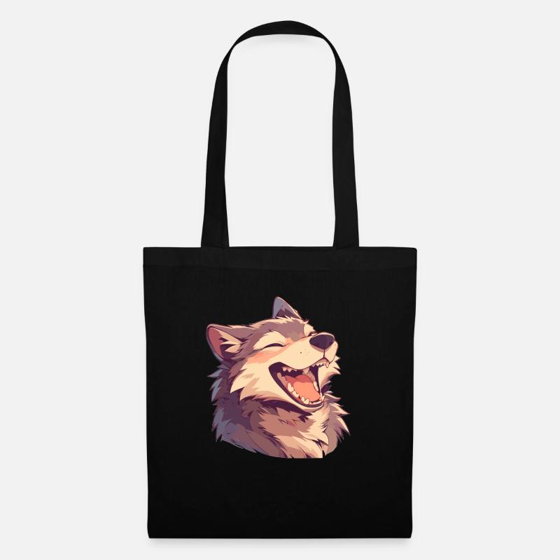 Wölfe Wolf - Stoffbeutel - Schwarz