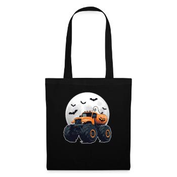 Monster Truck Halloween Ghost Pumpkin Boy - Tote Bag - black - Front