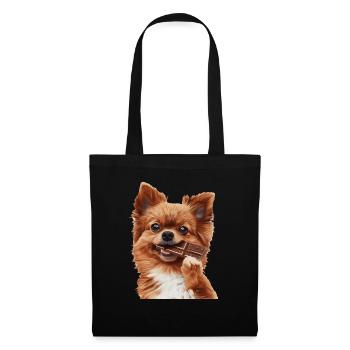 Chien - Sac en tissu - noir - Devant