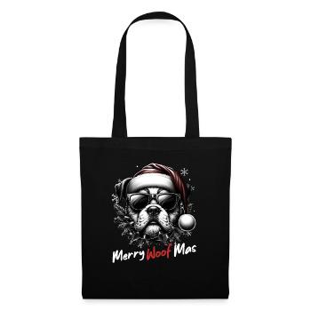 Père Noël Chien Noël Hommes et femmes - Sac en tissu - noir - Devant