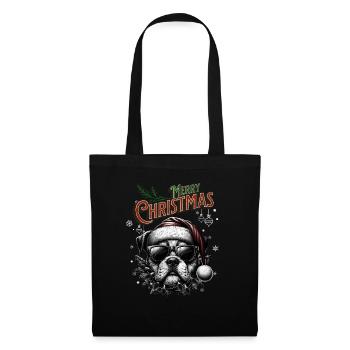 Père Noël Chien Noël Hommes et femmes - Sac en tissu - noir - Devant