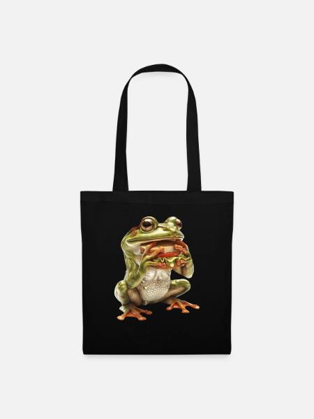 Frosch - Stoffbeutel - Schwarz