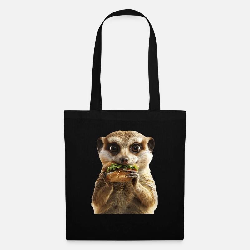 Erdmännchen - Stoffbeutel - Schwarz