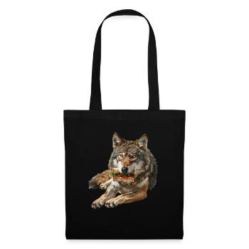 Wolf - Stoffbeutel - Schwarz - Vorne