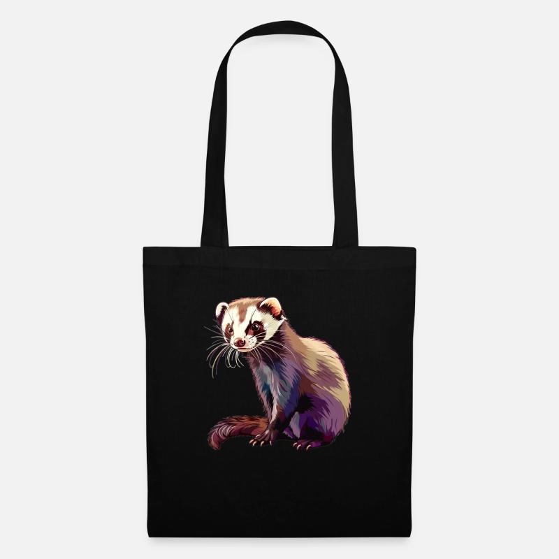 Ferret Frettchen - Stoffbeutel - Schwarz