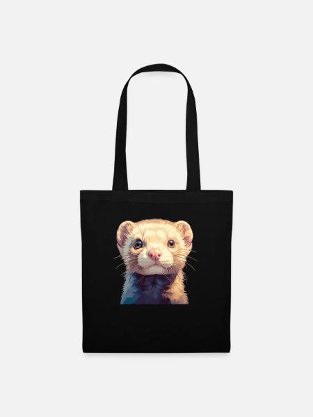 Ferret Frettchen - Stoffbeutel - Schwarz