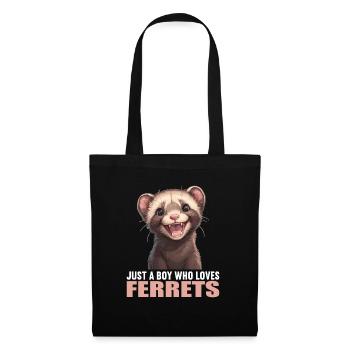 Ferret Frettchen - Stoffbeutel - Schwarz - Vorne