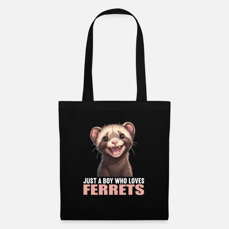 Ferret Frettchen - Stoffbeutel - Schwarz
