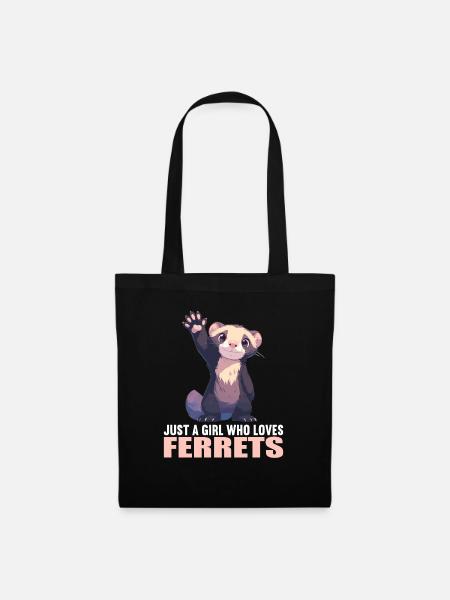 Ferret Frettchen - Stoffbeutel - Schwarz