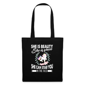 Unicorn She Is Beauty She Can Stab You - Tote Bag - black - Front
