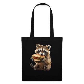 Raton laveur - Sac en tissu - noir - Devant