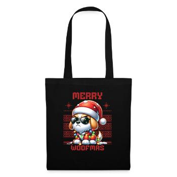 Père Noël Chien Noël Hommes et femmes - Sac en tissu - noir - Devant