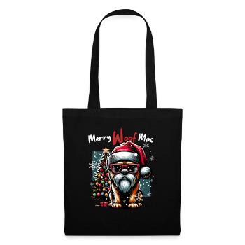 Père Noël Chien Noël Hommes et femmes - Sac en tissu - noir - Devant