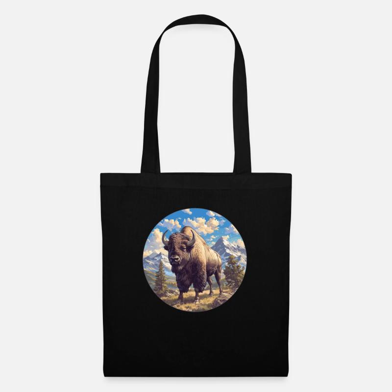 Bisons Bison - Stoffbeutel - Schwarz