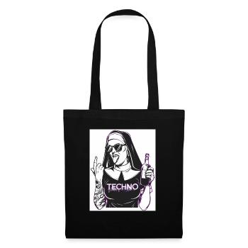 Rebellious Nun Techno Party Hardstyle - Sac en tissu - noir - Devant