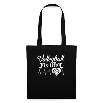 Volleyball Is Life Heartbeat - Tote Bag - black - Front