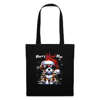 Père Noël Chien Noël Hommes et femmes - Sac en tissu - noir - Devant