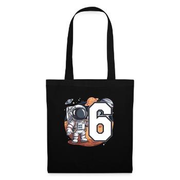 6e anniversaire astronaute aventure spatiale pour les garçons - Sac en tissu - noir - Devant
