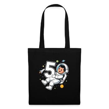 5th Birthday Astronaut Space Adventure for Boys - Stoffbeutel - Schwarz - Vorne