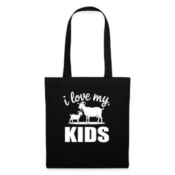 Chèvre J’aime mes enfants Chèvres drôles - Sac en tissu - noir - Devant