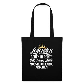 Légende de la retraite Drôle de pension Pension Retraité - Sac en tissu - noir - Devant