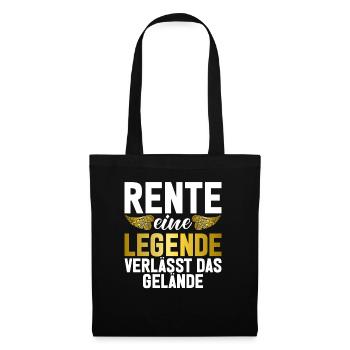 Ruhestand Legende Lustige Rente Pension Rentner - Stoffbeutel - Schwarz - Vorne